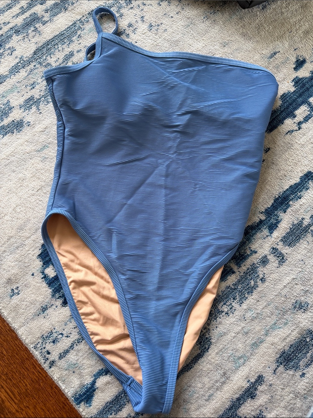 J. Crew One-Shoulder Ribbed Periwinkle Swimsuit